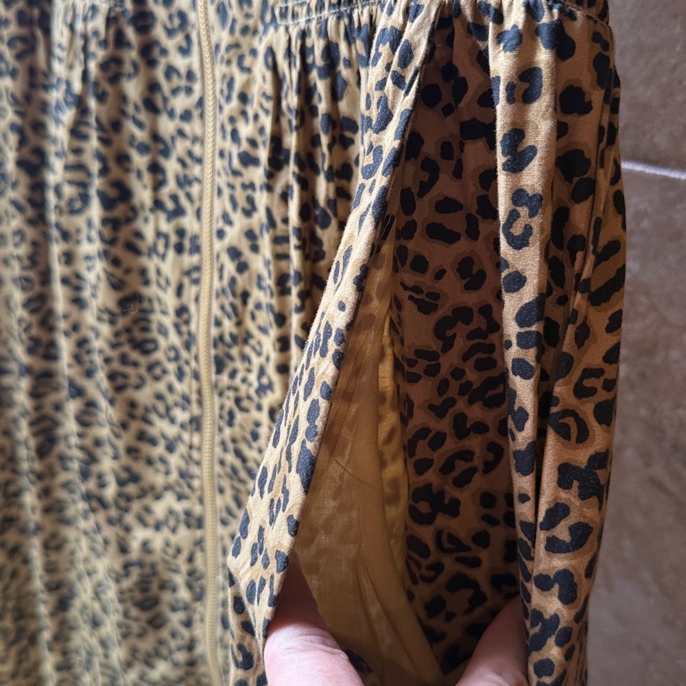 Anthropologie Leopard Print Midi Dress in Tan and Black - Picture 12 of 16